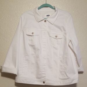 White Denim Jacket 2x Old Navy